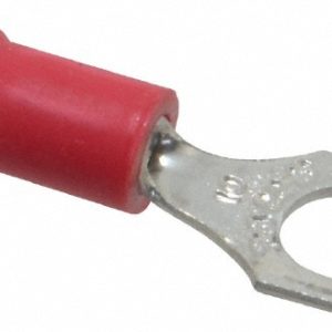 THOMAS & BETTS Standard Fork Terminal: Red, Vinyl, Partially Insulated, #10 Stud, Crimp 18RA-10F