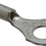 THOMAS & BETTS D Shaped Ring Terminal: Non-Insulated, 22 to 16 AWG, Crimp Connection A18-8