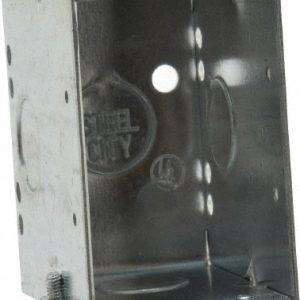 THOMAS & BETTS Electrical Switch Box: Steel, Rectangle, 3" OAH, 2" OAW, 2-3/4" OAD, 1 Gang CW-1/2