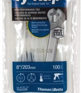 THOMAS & BETTS Cable Tie Duty: 8" Long, Natural, Nylon, Standard TY5232M