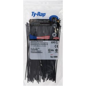 THOMAS & BETTS Standard Cable Tie: 7" Long, Black, Nylon TY52315MX