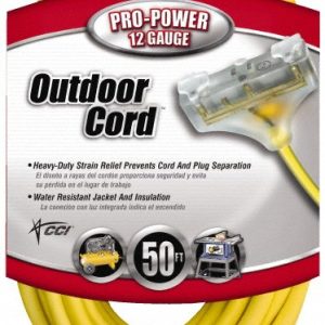 SOUTHWIRE 50', 12/3 Gauge/Conductors, Yellow Indoor & Outdoor Extension Cord 4188SW8802