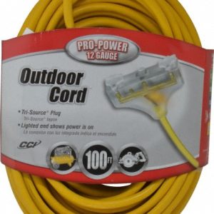 SOUTHWIRE 100', 12/3 Gauge/Conductors, Yellow Indoor & Outdoor Extension Cord 4189SW8802