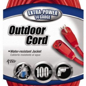 SOUTHWIRE 100', 14/3 Gauge/Conductors, Red Indoor & Outdoor Extension Cord 2409SW8804