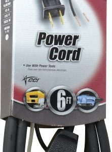 SOUTHWIRE 6', 16/2 Gauge/Conductors, Black Outdoor Replacement Cord 9853SW0008