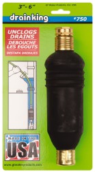 GT WATER PRODUCTS, INC. For 3 to 6 Inch Pipe, 4-5/8 Inch Cable Length, Handheld, Manual and Hand Drain Cleaner 750