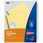 AVERY 11 x 8-1/2" 8 Tabs, Double-Sided Gold Reinforcing Strip, Tab Divider 11112