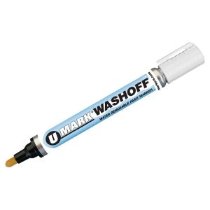 U-MARK Liquid Paint Marker: White, Alcohol Base & Xylene-Free, Bullet & Chisel Tip 10455
