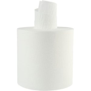 PRO-SOURCE Paper Towels: Center Pull Roll, 6 Rolls per Case, Roll, 2 Ply, White, Recycled Fiber 55188544