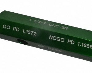 GF GAGE Plug Thread Gage: 1-1/4-7 Thread, 2B Class, Double End, Go & No Go W1250072BS