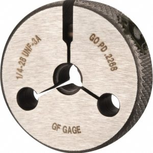 GF GAGE Threaded Ring Gage: 1/4-28 Thread, UNF, Class 3A, Go R0250283AGK
