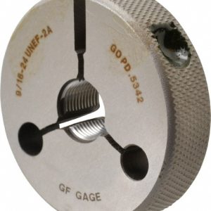 GF GAGE Threaded Ring Gage: 9/16-24 Thread, UNEF, Class 2A, Go & No Go R0562242AS
