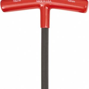 BONDHUS Hex Key: 10.00 mm Hex, Hex End, T-Handle Cushion Grip 15276