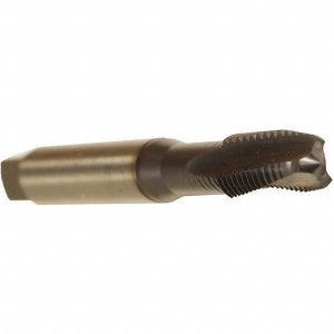 EMUGE Spiral Flute Tap: #10-32 UNF, 3 Flutes, Plug, 3BX Class of Fit, Cobalt, TICN Coated BU30J411.5041