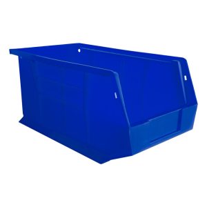 DURHAM Plastic Hang & Stack Bin: Blue PB30240-52