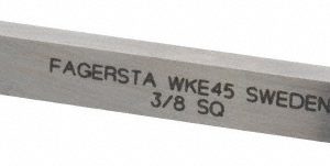 SECO Tool Bit Blank: 3/8" Width, 3/8" Height, 4" OAL, WKE45, Cobalt, Square 02010
