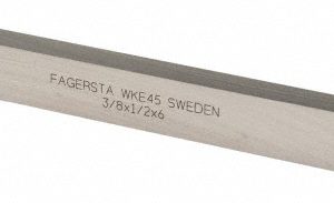 SECO Tool Bit Blank: 3/8" Width, 1/2" Height, 6" OAL, WKE45, Cobalt, Rectangle 63005952