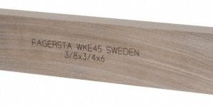 SECO Tool Bit Blank: 3/8" Width, 3/4" Height, 6" OAL, WKE45, Cobalt, Rectangle 63005202