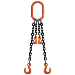 LIFT-ALL Chain Sling: Double-Leg, Oblong & Sling Hook, 5' Long, 2700 lb Vertical Capacity, 2700 lb Capacity at 30 deg, 7/32" Chain, Alloy Steel 732DOSW10X5