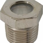 LDI INDUSTRIES 7/16" Sight Diam, 3/8" Thread, 0.72" OAL, High Pressure Fused Pipe Thread, Open View Sight Glass & Flow Sight LSP51-03