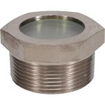 LDI INDUSTRIES 1-7/16" Sight Diam, 1-1/2" Thread, 1.22" OAL, High Pressure Fused Pipe Thread, Open View Sight Glass & Flow Sight LSP51-08