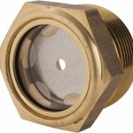 LDI INDUSTRIES 1-3/8" Sight Diam, 1-1/2" Thread, 1-1/2" OAL, Low Pressure Pipe Thread Lube Sight with Reflector Sight Glass & Flow Sight LSP151-08-01