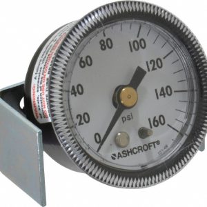 ASHCROFT Pressure Gauge: 1-1/2" Dial, 0 to 160 psi, 1/8" Thread, NPT, Center Back Mount 662876000166