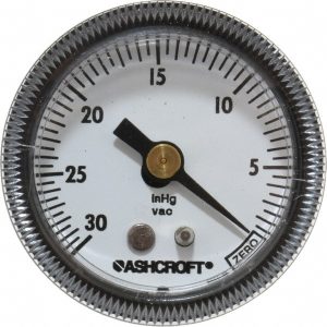 ASHCROFT Pressure Gauge: 1-1/2" Dial, 0 to 30 psi, 1/8" Thread, NPT, Center Back Mount 662876125593