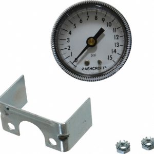 ASHCROFT Pressure Gauge: 2" Dial, 0 to 15 psi, 1/4" Thread, NPT, Center Back Mount 662876000517