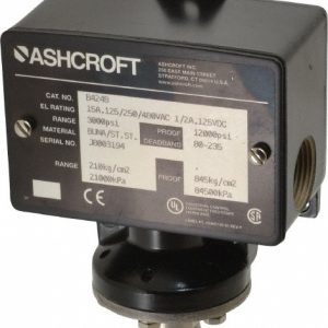 ASHCROFT Watertight Single Setpoint Pressure Switch: 1/4" Female Thread B424B 3000#