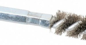 SCHAEFER BRUSH 1/4 Inch Inside Diameter, 7/16 Inch Actual Brush Diameter, Carbon Steel, Power Fitting and Cleaning Brush 09544-12