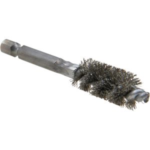 SCHAEFER BRUSH 3/8" ID, 9/16" Brush Dia, Carbon Steel, Power Fitting & Cleaning Brush 09545-12
