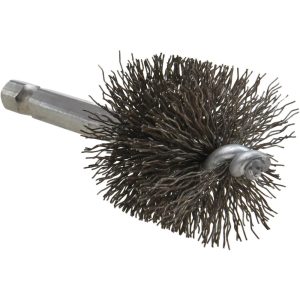 SCHAEFER BRUSH 1" ID, 1-3/16" Brush Dia, Carbon Steel, Power Fitting & Cleaning Brush 09549-12