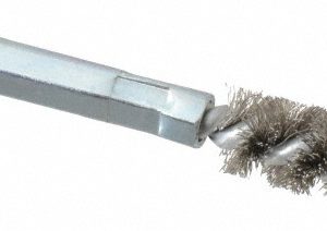 SCHAEFER BRUSH 1/4 Inch Inside Diameter, 7/16 Inch Actual Brush Diameter, Stainless Steel, Power Fitting and Cleaning Brush 09744-12