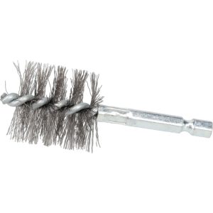 SCHAEFER BRUSH 1 Inch Inside Diameter, 1-3/16 Inch Actual Brush Diameter, Stainless Steel, Power Fitting and Cleaning Brush 09749-12