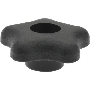 GIBRALTAR Star Knob: 2-1/4" Head Dia, 5-Point, Polypropylene, Black KNH3-HEX5SA----