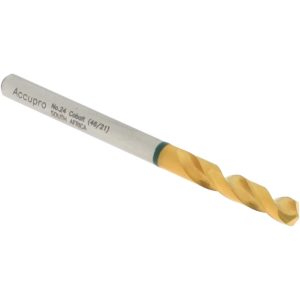 ACCUPRO Screw Machine Drill Bit: #24 (0.1520) Dia, 130 deg, Cobalt 1GB0386-AC