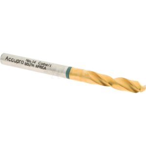 ACCUPRO Screw Machine Drill Bit: #14 (0.1820) Dia, 130 deg, Cobalt 1GB0462-AC