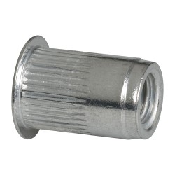 RIVETKING 1/4-20, 0.027 to 0.165" Grip, 25/64" Drill, Aluminum Standard Rivet Nut 25C1IKFAP/P25