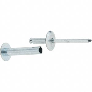 RIVETKING Flush on Both Sides Blind Rivet: Size 8-26, Dome Head, Steel Body, Steel Mandrel /SBS826CM/SET/P10