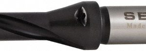 SECO Replaceable-Tip Drill: 14 to 14.99 mm Dia, 1.97" Max Depth, 5/8" Weldon Flat Shank 02445829