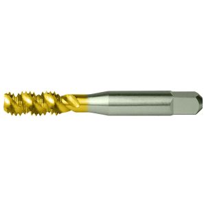 CLEVELAND Spiral Flute Tap: #10-32, UNC, 3 Flute, Bottoming, 2B Class of Fit, High Speed Steel, TiN Finish C55576