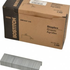 STANLEY BOSTITCH Steel Crown Staple: Flat Style, 0.75" Crown Width, 1-3/8" Leg Length SW74373/4
