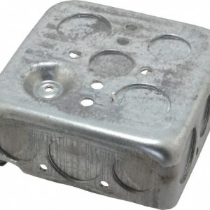 THOMAS & BETTS Electrical Junction Box: Steel, Square, 4" OAH, 4" OAW, 1-1/2" OAD, 2 Gangs 52151 GB