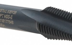 KENNAMETAL 1/8-27 NPT, 15&deg; Helix, 4 Flutes, 2-1/2 - 3-1/2 Chamfer, Oxide Finish, High Speed Steel, Spiral Flute Pipe Tap 5629793