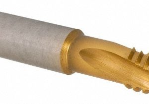 EMUGE 1/4-18 NPT, 15&deg; Helix, 3 Flutes, TiN Finish, Cobalt, Spiral Flute Pipe Tap CW483100.5765