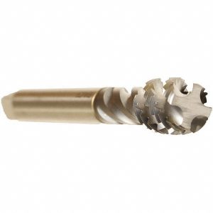 EMUGE Spiral Flute Tap: 5/8-11, UNC, 4 Flute, Bottoming, 2B Class of Fit, Cobalt, TICN Finish CU519400.5015