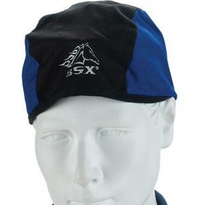BLACK STALLION Beanie Hat: Cotton, Black & Blue, Size Universal, Solid BC5B-BLU
