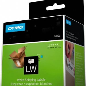 DYMO Label Maker Label: White, 4" OAL, 2-1/8" OAW, 220 per Roll, 1 Roll 30323