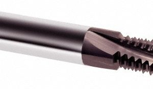 GUHRING Helical Flute Thread Mill: 1/4-28, Internal, 3 Flute, 0.2500" Shank Dia, Solid Carbide 9041290063500